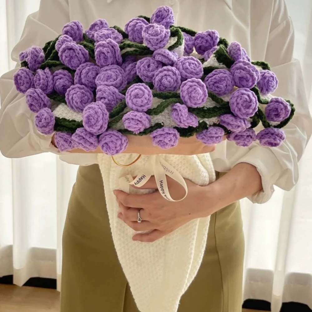 Purple Floral Knit Throw Blanket Purple Roses